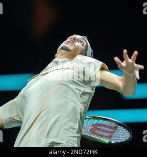 ROTTERDAM, NIEDERLANDE - FEBRUAR 14 : Lorenzo Sonego von Italien in Aktion während der 50. ABN AMRO World Tennis Tournement 2023 in Ahoy am 14. Februar 2023 in Rotterdam, Niederlande (Foto von Henk Seppen/Orange Pictures) Stockfoto