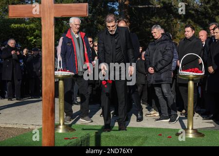 Die Beerdigung von Miroslav Ciro Blazevic, Fußballtrainer und ehemaliger Cheftrainer der kroatischen Nationalmannschaft auf dem Mirogoj Friedhof in Zagreb, Kroatien, am 15. Februar 2023. Foto: Luka Stanzl/PIXSELL Stockfoto