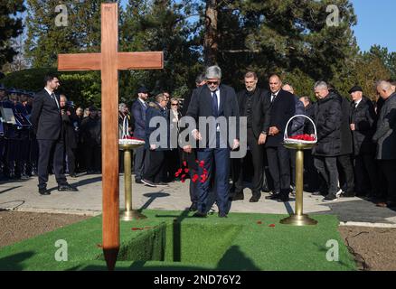 Die Beerdigung von Miroslav Ciro Blazevic, Fußballtrainer und ehemaliger Cheftrainer der kroatischen Nationalmannschaft auf dem Mirogoj Friedhof in Zagreb, Kroatien, am 15. Februar 2023. Foto: Luka Stanzl/PIXSELL Stockfoto