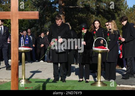 Die Beerdigung von Miroslav Ciro Blazevic, Fußballtrainer und ehemaliger Cheftrainer der kroatischen Nationalmannschaft auf dem Mirogoj Friedhof in Zagreb, Kroatien, am 15. Februar 2023. Foto: Luka Stanzl/PIXSELL Stockfoto