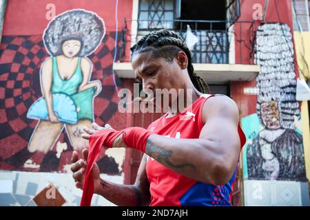 Namibia Flores Rodriguez, eine kubanische Boxerin Stockfoto