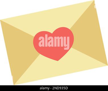 Farbsymbol für Liebesbriefe. Herz auf Papierumschlag Stock Vektor