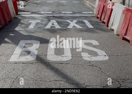 Der Verband der professionellen Taxis von Madrid (Federación Profesional del Taxi de Madrid, FPTM) organisierte eine Demonstration vom Plaza Castilla zum D Stockfoto