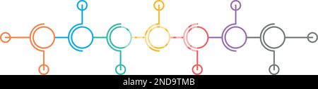 Verbundene Linienkreise. Infografik-Vorlage für Prozessphasen Stock Vektor
