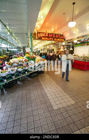 Immer eine festliche Zeit im Seattles Pike Place Public Market Stockfoto