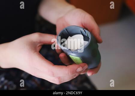 Blutzuckersensor in der Einführvorrichtung Stockfoto