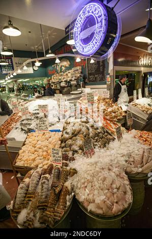 Immer eine festliche Zeit im Seattles Pike Place Public Market Stockfoto