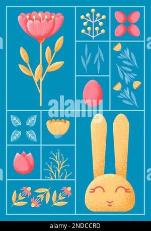 Osterbanner. Minimalistisches Kunstdesign. Schickes Weihnachtsplakat Stock Vektor