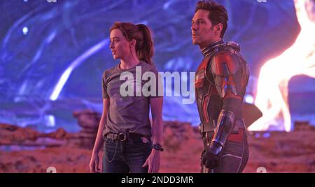 ANT MAN UND DER WASP:QUANTUMANIA 2023 Marvel Studios/Walt Disney Studios Motion Pictures Film mit Paul Rudd und Evangeline Lilly Stockfoto