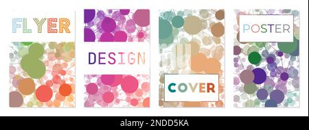 Satz von Abdeckungen im Technologiestil. Kann als Cover, Banner, Flyer, Poster, Visitenkarte, Broschüre. Fantastische Kollektion mit geometrischem Hintergrund. Stock Vektor