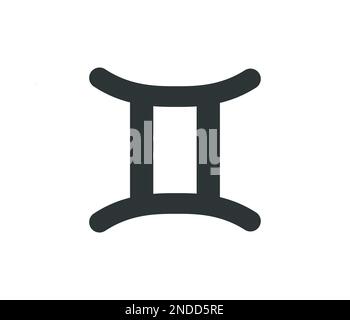 Einfaches astrologisches gemini-Zeichen. Begriff der Astrologie. Stock Vektor