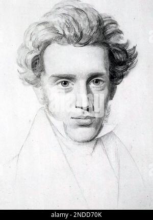 Søren KIERKEGAARD (1813-1855) dänischer Philosoph Stockfoto