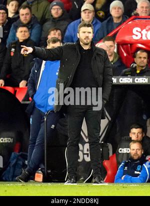 Middlesbrough Manager Michael Carrick unterrichtet seine Spieler während des Sky Bet Championship-Spiels in Bramall Lane, Sheffield. Bilddatum: Mittwoch, 15. Februar 2023. Stockfoto