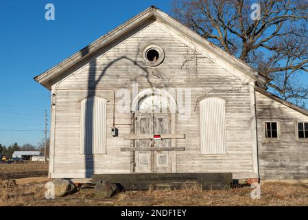 Alte verlassene Einzimmer-Schule im Mittleren Westen. Princeton, Illinois, USA. Stockfoto