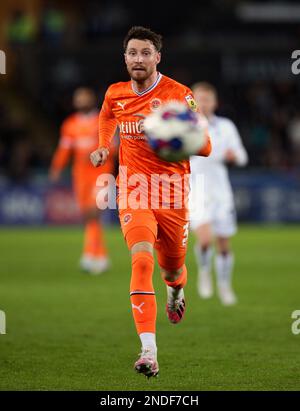 Blackpools James Ehemann während des Sky Bet Championship-Spiels im Liberty Stadium, Swansea. Bilddatum: Mittwoch, 15. Februar 2023. Stockfoto