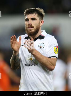 Ryan Manning von Swansea City während des Sky Bet Championship-Spiels im Liberty Stadium, Swansea. Bilddatum: Mittwoch, 15. Februar 2023. Stockfoto