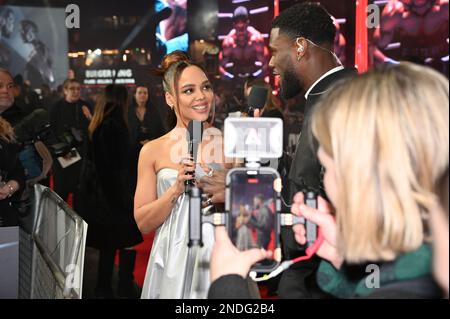 London, Großbritannien. 15. Februar 2023Tessa Thompson nimmt an der Warner Bros The European Premiere of CREED III, Cineworld Leicester Square, London, UK Teil. - Foto: 15. Februar 2023. Kredit: Siehe Li/Picture Capital/Alamy Live News Stockfoto