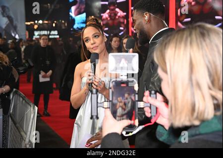 London, Großbritannien. 15. Februar 2023Tessa Thompson nimmt an der Warner Bros The European Premiere of CREED III, Cineworld Leicester Square, London, UK Teil. - Foto: 15. Februar 2023. Kredit: Siehe Li/Picture Capital/Alamy Live News Stockfoto