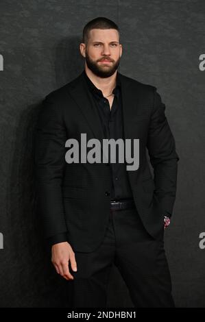 London, Großbritannien. 15. Februar 2023Florian Munteanu nimmt an der Warner Bros The European Premiere of CREED III, Cineworld Leicester Square, London, UK Teil. - Foto: 15. Februar 2023. Kredit: Siehe Li/Picture Capital/Alamy Live News Stockfoto