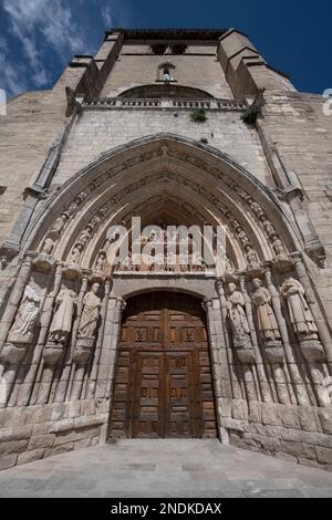 Tympanum, St.-Stephans-Kirche, Burgos, Kastilien und León, Spanien, Europa Stockfoto