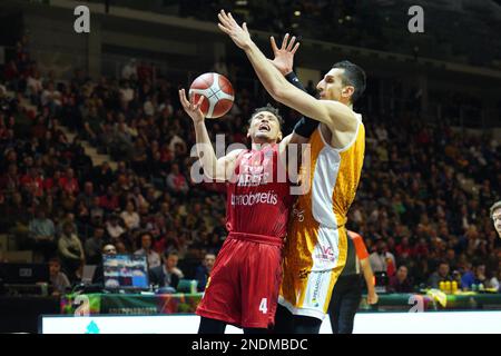 PalaAlpitour, Turin, Italien, 15. Februar 2023, Colbey Ross (OPENJOBMETIS VARESE) bei den Finalen der letzten acht Vierteljahre – Carpegna Prosciutto Pesaro vs Openjobmetis Varese – Italienischer Basketball Cup Männer Stockfoto