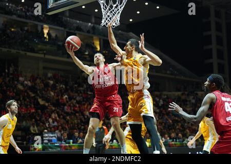 PalaAlpitour, Turin, Italien, 15. Februar 2023, Giancarlo Ferrero (OPENJOBMETIS VARESE) bei den Finals der letzten acht – Viertelfinale – Carpegna Prosciutto Pesaro vs Openjobmetis Varese – Italienischer Basketball Cup Herren Stockfoto