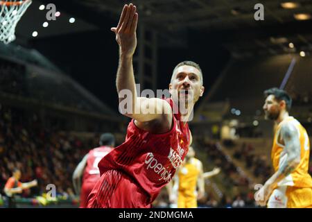 PalaAlpitour, Turin, Italien, 15. Februar 2023, Giancarlo Ferrero (OPENJOBMETIS VARESE) bei den Finals der letzten acht – Viertelfinale – Carpegna Prosciutto Pesaro vs Openjobmetis Varese – Italienischer Basketball Cup Herren Stockfoto