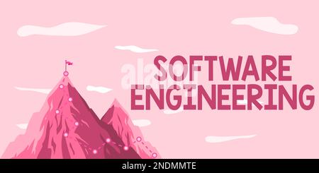Schild mit der Anzeige Software Engineering. Business Idea Programmentwicklung in systematischem quantifizierbaren Ansatz Stockfoto