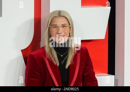 London, Großbritannien. 15. Februar 2023. LONDON, VEREINIGTES KÖNIGREICH - 15. FEBRUAR 2023: Bethany England nimmt am 15. Februar 2023 am Cineworld Leicester Square in London, Vereinigtes Königreich, an der europäischen Premiere von Creed III Teil. (Foto: Wiktor Szymanowicz/NurPhoto) Kredit: NurPhoto SRL/Alamy Live News Stockfoto