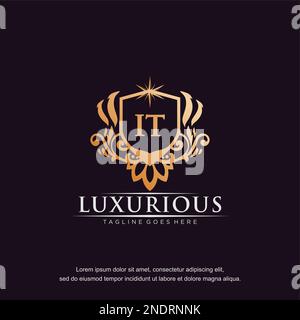 ES Anfangsbuchstabe Luxus Ziergegenstand Gold Monogramm Logo Vorlage Vektor. Stock Vektor