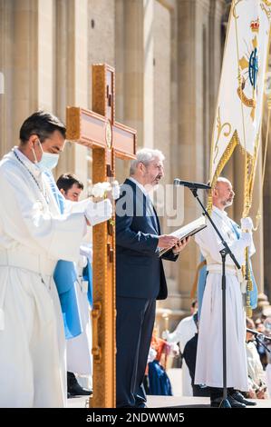 Semana Santa 2022 Celebrada en Zaragoza. Stockfoto