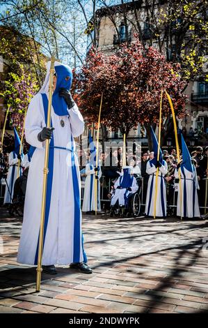 Semana Santa 2022 Celebrada en Zaragoza. Stockfoto