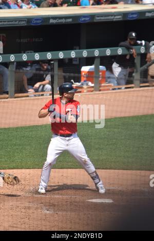 Brian Dozier bei der Tafel für die Minnesota Twins am 31. August 2017, im Target Field in Minneapolis. Stockfoto