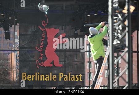 Berlin, Deutschland. 15. Februar 2023. Die 73. Berlinale findet vom 16. Bis 26. Februar statt. Kredit: Britta Pedersen/dpa/Alamy Live News Stockfoto