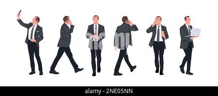 Eine Art Geschäftsmann in verschiedenen Posen. Stock Vektor