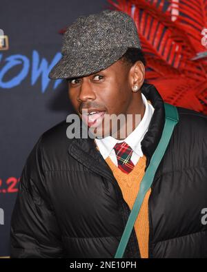 15. Februar 2023 - Burbank, Kalifornien - Tyler, der Schöpfer. Red Carpet Premiere Event für die sechste und letzte Saison des „Schneefalls“ von FX im Academy Museum of Motion Pictures, Ted Mann Theater. (Kreditbild: © Billy Bennight/AdMedia via ZUMA Press Wire) NUR REDAKTIONELLE VERWENDUNG! Nicht für den kommerziellen GEBRAUCH! Stockfoto