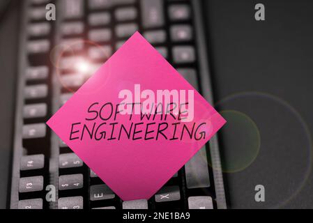 Schreiben mit Anzeigetext Software Engineering. Business Idea Program Development im systematischen quantifizierbaren Ansatz Stockfoto