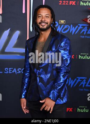 Los Angeles, USA. 15. Februar 2023. Brandon Jay McLaren trifft am 15. Februar 2023 bei der sechsten und letzten Premiere von FX's „Snowfall“ im Ted Mann Theater in Los Angeles, Kalifornien, ein. © Tammie Arroyo/AFF-USA.com Guthaben: AFF/Alamy Live News Stockfoto