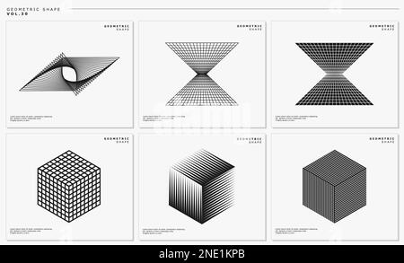 Moderne dynamische Rasterlinien abstrakter Logovektor. Bewegungsgitterlinien-Design-Set. Stock Vektor