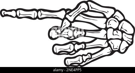 Skeletthand mit Zeigefinger. Vektordarstellung. Stock Vektor