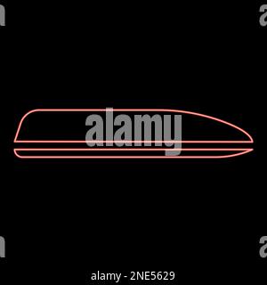 Neondach-Kofferraumabdeckung für Reisen mit Auto-Rot-Vektorbild flache Leuchte Stock Vektor