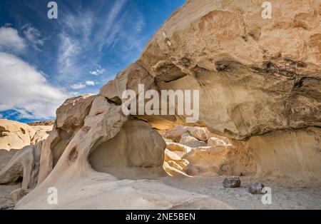 Wind Caves Sandsteinformationen in Split Mountain im Anza Borrego Desert State Park, Sonoran Desert, Kalifornien, USA Stockfoto