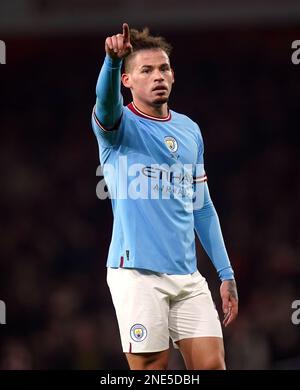Die Kalvin Phillips von Manchester City während des Premier League-Spiels im Emirates Stadium, London. Bilddatum: Mittwoch, 15. Februar 2023. Stockfoto
