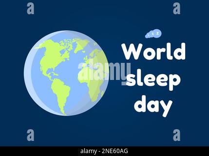 Weltschlaftag. Planet Erde Symbol. Vektordarstellung Stock Vektor