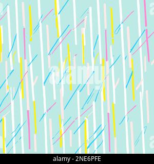 Bunte Diagonale Linien Und Kleine Breakouts Vektor-Hintergrundstil. Handgefertigte Vektorkunst. Stock Vektor