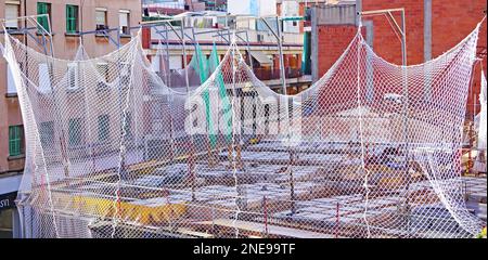 Bauarbeiten für einen Wohnblock in Barcelona, Katalonien, Spanien, Europa Stockfoto