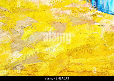 Bunte abstrakte Ölgemälde Kunst Hintergrund. Textur von Leinwand und Ölfarbe. Stockfoto
