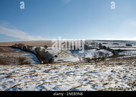 Wintertag Lyme Handley nahe Lyme Park Cheshire England Stockfoto