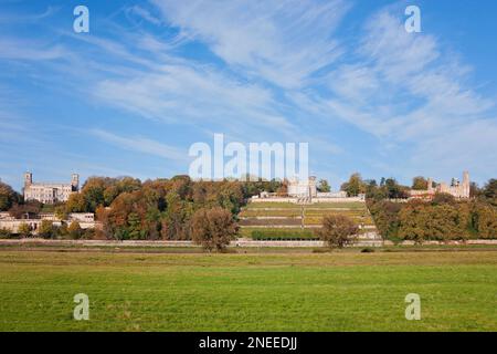 Drei kleine Schlösser im Elbtal in Dresden, Sachsen Stockfoto