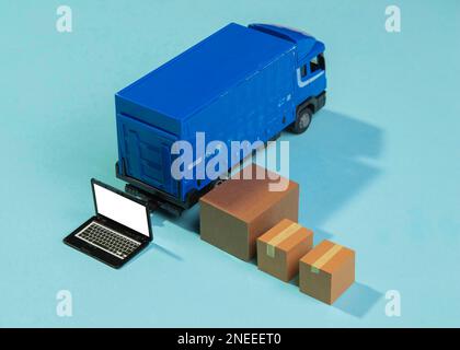 Lieferwagen mit hohem Winkel. Hochauflösendes Foto Stockfoto